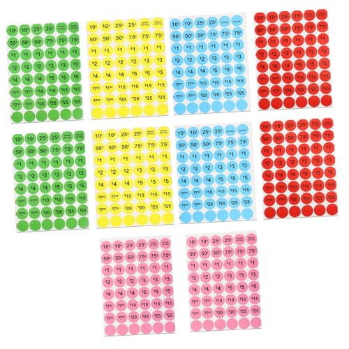 Mikikit 10 Blatt Runde Selbstklebende Preisschilder Preisetiketten für Supermarkt Einzelhandel Verkaufsförderung Mikikit 10 Blatt Runde Selbstklebende Preisschilder Preisetiketten für Supermarkt Einzelhandel Verkaufsförderung von Mikikit