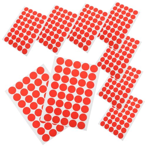Mikikit 10 Blatt Selbstklebende Aufkleber Beschreibbare Farbige Punktetiketten DIY Markierung Sticker für Büro Schule Zuhause und Dekoration von Mikikit