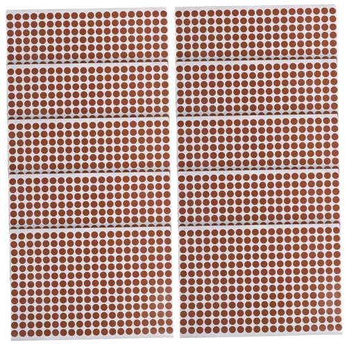 Mikikit 10 Blatt Selbstklebende Runde Etiketten aus Beschichtetem Kupferpapier Handbeschreibbare Braune Aufkleber Haftstarke Blanko Kleber für Organisation Klassifizierung und von Mikikit