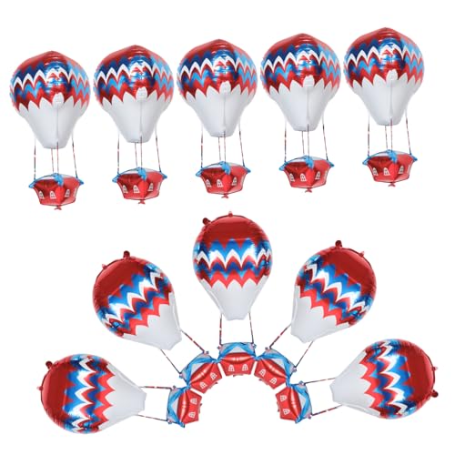 Mikikit 10 Stück Ballon aus Aluminiumfolie luftballons Geburtstagsfeierdekorationen Ballons Dekorationen Abschlussfeier Dekorationen Heißluftballon-Mittelstücke aus Aluminiumfolie von Mikikit