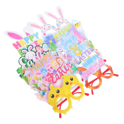 Mikikit 10 Stück Osterdeko-Gläser Brille lustig Glücklich Thema Form Fotoautomaten-Requisiten für Ostern Party-Foto-Requisite Leistungsqualitäten Cartoon-Fotografie-Requisite Papier Mikikit 10 Stück Osterdeko-Gläser Brille lustig Glücklich Thema Form Fotoautomaten-Requisiten für Ostern Party-Foto-Requisite Leistungsqualitäten Cartoon-Fotografie-Requisite Papier von Mikikit