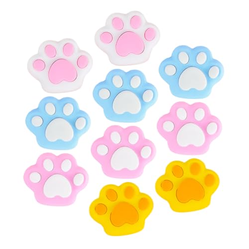 Mikikit 10 Stück Teiliges Mini Radiergummis in Katzenpfoten Form zum Schreiben und Zeichnen Bunte Schüler Radierer für Schule und Büro Sauberes Entfernen von Bleistiftmarkierungen von Mikikit