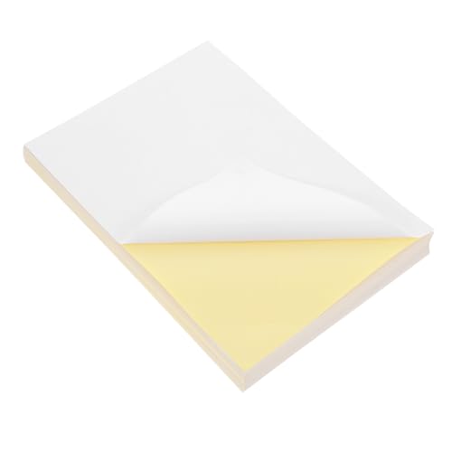 Mikikit 100 Blatt Bedruckbares Vinyl Sticker Papier Selbstklebend Kompatibel mit Laser und Nadeldruckern Weiße Glänzende Etiketten für Adressaufkleber Vielseitig Beschriftbar Langlebig von Mikikit