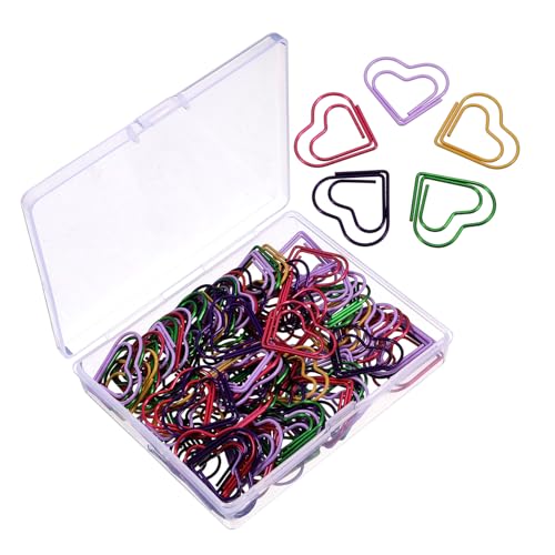 Mikikit 100 Stück Herzförmige Kleine Büroklammern Roségold Paper Clips für Büro Dokumente Lesezeichen Vielseitig Einsetzbar Praktisch und Haltbar von Mikikit