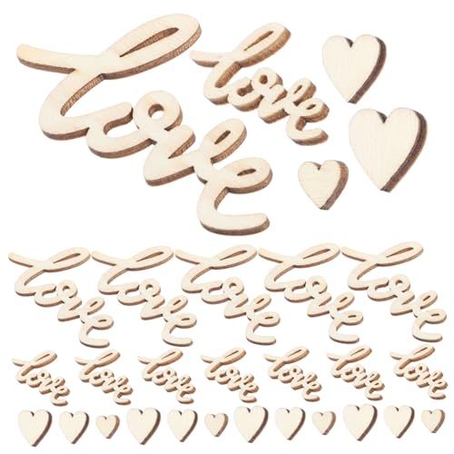 Mikikit 100 Stück Liebe Hackschnitzel Hochzeit Herzstück Tischdekoration Kasse Rosa Ästhetisch Sortiert Engagement Schließen Liebesbriefe Glücklich Fröhlich Party Herzen Mini Holz Beige von Mikikit