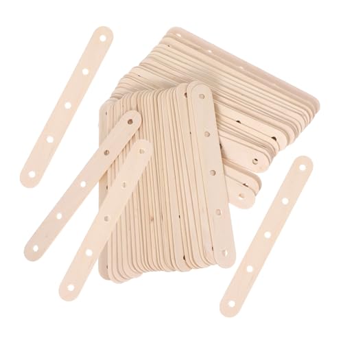 Mikikit 100Stücke Holz Eisstiele mit Löchern Vielseitige Lutscher und Cake Pop Sticks für DIY Projekte und Gefrorene Leckereien zum Basteln und Gestalten von Desserts von Mikikit
