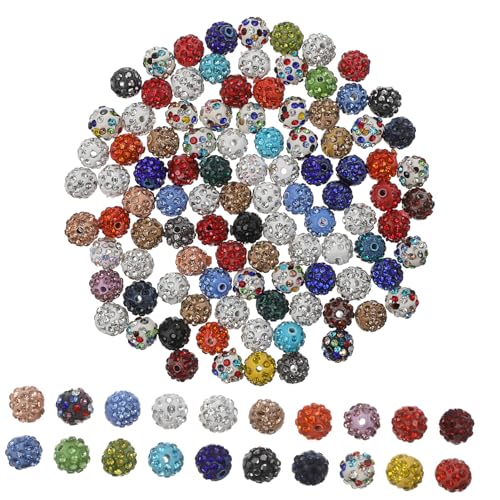 Mikikit 100Stücke Strassperlen Weichem Polymer Schmuckperlen für DIY und Armbänder Langlebige und Auffädelbare Bastelperlen mit Löchern Mikikit 100Stücke Strassperlen Weichem Polymer Schmuckperlen für DIY und Armbänder Langlebige und Auffädelbare Bastelperlen mit Löchern von Mikikit