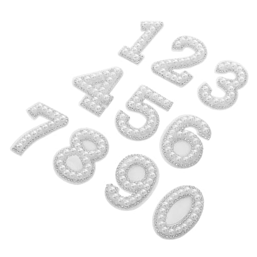 Mikikit 10Stücke Aufnäher mit Weißen zum Aufbügeln Glitzer Bling Dekorative Zahlenpatches für Kleidung Basteln und DIY Langlebig und Einfach Anzubringen Mikikit 10Stücke Aufnäher mit Weißen zum Aufbügeln Glitzer Bling Dekorative Zahlenpatches für Kleidung Basteln und DIY Langlebig und Einfach Anzubringen von Mikikit