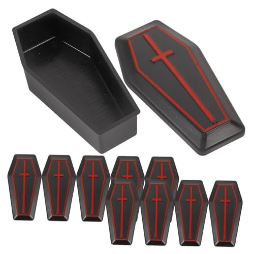 Mikikit 10Stücke Sargboxen für Halloween Dekoration Realistische Mini Särge Streich Requisiten und Aufbewahrung für Süßigkeiten für Gruselige Partys von Mikikit