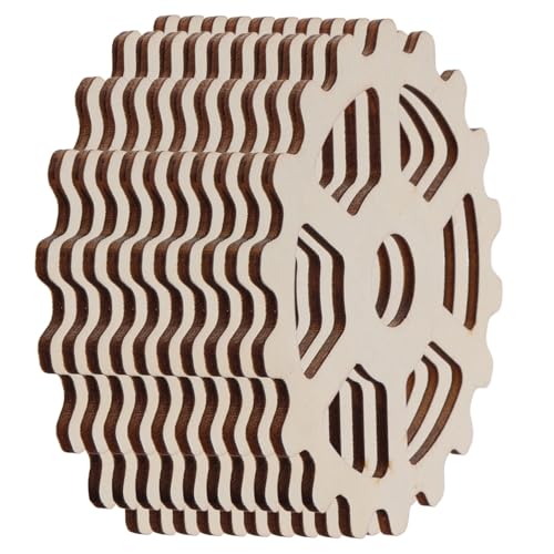 Mikikit 10Stücke Unbehandelte Holzausschnitte Zahnradform DIY Bastelzubehör Robustem Holz für Projekte und Graffiti Mikikit 10Stücke Unbehandelte Holzausschnitte Zahnradform DIY Bastelzubehör Robustem Holz für Projekte und Graffiti von Mikikit
