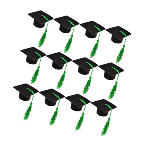 Mikikit 12 Stück Arzt Hut Dekoration Abschluss Party Cool mit Mini für freunde zum abi zur Weinflaschenverschlüsse Hut Flaschenabdeckung Vlies Green von Mikikit