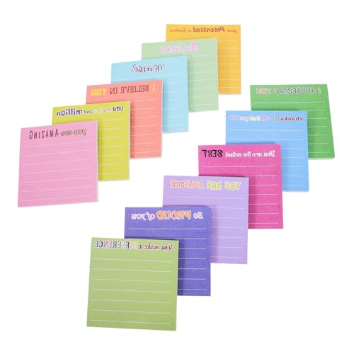 Mikikit 12 Stück Teiliges Kleine Haftnotizen mit Starker Selbstklebekraft Farbige Memo Pads Wiederablösbar ohne Rückstände Vielseitig für Schule Büro Zuhause und Notizen von Mikikit