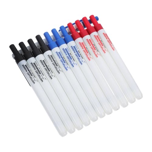 Mikikit 12 Stück Teiliges Whiteboard Marker Abwischbar Langlebige Vielseitig für Schule Büro Zuhause Rot Blau Schwarz Geeignet für Whiteboards Kunststoff Keramik von Mikikit