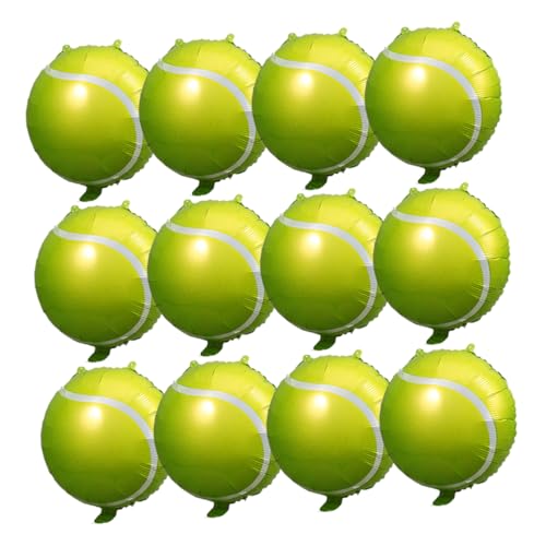 Mikikit 12 Stück Tennisballon Gold Tennisparty Partyballon Luftballons Ö Aufblasbares Ballondekor Tennis Dekorationen Sportballons Jumbo-Tennisball Party -Tennis Aluminiumfolie Grün von Mikikit