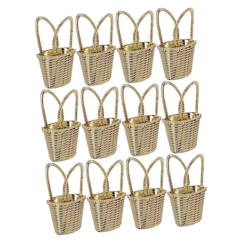 Mikikit 12Er-Box Süßigkeiten Box Tasche Hochzeit Dusche geschenktüten Süßigkeitenhalter für die Party Party-Süßigkeiten-Fall Bonbonbehälter Partyboxen Plastik Golden von Mikikit