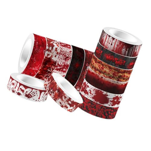 Mikikit 12Rollen Halloween Blutige Washi Tape für DIY Handwerk Scrapbooking und Dekoration Transparentes Klebeband für Projekte Halloween Themen Design Mikikit 12Rollen Halloween Blutige Washi Tape für DIY Handwerk Scrapbooking und Dekoration Transparentes Klebeband für Projekte Halloween Themen Design von Mikikit