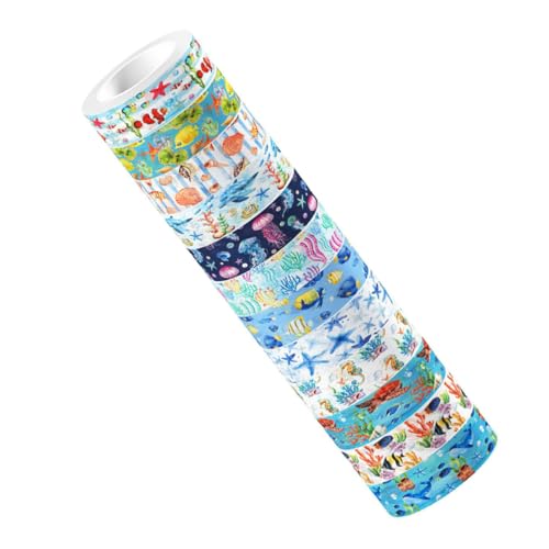 Mikikit 12Rollen Washi Tape Set Dekoratives Masking Tape für Scrapbooking Journaling und DIY Projekte mit Meeresbewohner Motiven für Bastelarbeiten Mikikit 12Rollen Washi Tape Set Dekoratives Masking Tape für Scrapbooking Journaling und DIY Projekte mit Meeresbewohner Motiven für Bastelarbeiten von Mikikit