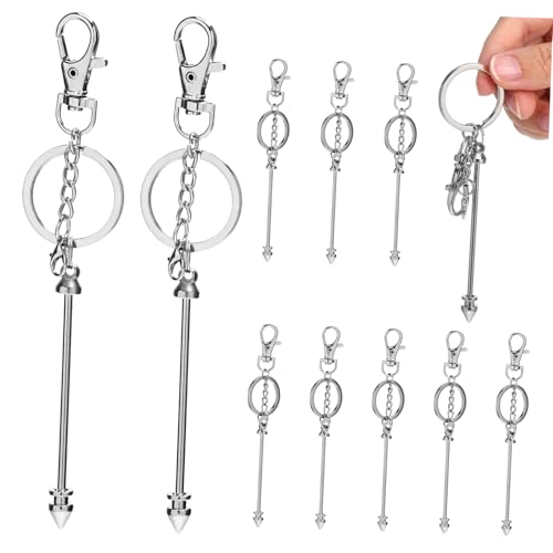Mikikit 12Stücke Beadable Schlüsselanhänger Lobster Clasp DIY Perlen Schlüsselanhänger für Taschen Rucksäcke und Mehr Langlebig Tragbar Mikikit 12Stücke Beadable Schlüsselanhänger Lobster Clasp DIY Perlen Schlüsselanhänger für Taschen Rucksäcke und Mehr Langlebig Tragbar von Mikikit