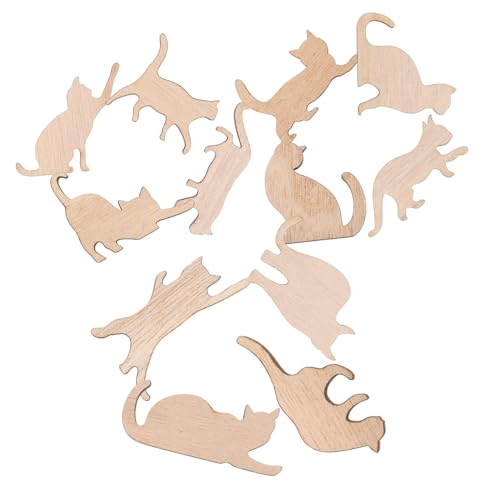 Mikikit 12Stücke Katzenförmige Holzscheiben für DIY Bastelprojekte Unvollendete Holzdekor Gestalten Feste und Kinderaktivitäten Mikikit 12Stücke Katzenförmige Holzscheiben für DIY Bastelprojekte Unvollendete Holzdekor Gestalten Feste und Kinderaktivitäten von Mikikit