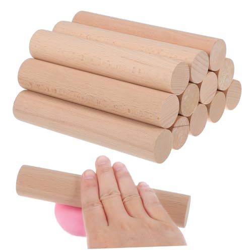 Mikikit 12Stücke Unbehandelte Buchenholz Dübelstangen für Bastelprojekte und Modellbau Ergonomisch Geformte Holzstäbe mit Glatter Oberfläche Mikikit 12Stücke Unbehandelte Buchenholz Dübelstangen für Bastelprojekte und Modellbau Ergonomisch Geformte Holzstäbe mit Glatter Oberfläche von Mikikit