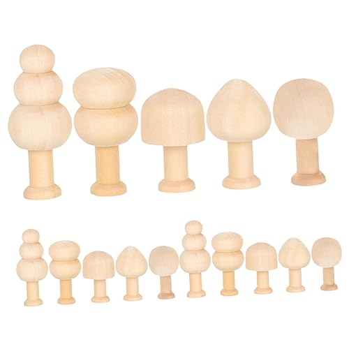Mikikit 15 Stück Teiliges Unbemalter Holzpilz Anhänger DIY Mini Holzbäume für Malerei und Basteldekoration Naturfarbene Holzfiguren zum Bemalen Geeignet für Ostern Weihnachten und Mikikit 15 Stück Teiliges Unbemalter Holzpilz Anhänger DIY Mini Holzbäume für Malerei und Basteldekoration Naturfarbene Holzfiguren zum Bemalen Geeignet für Ostern Weihnachten und von Mikikit