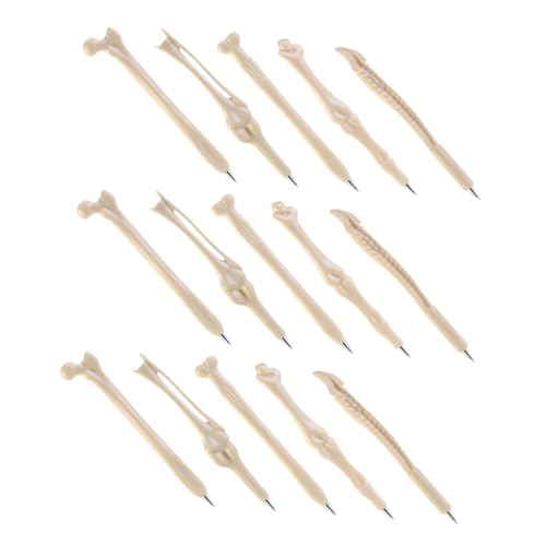 Mikikit 15Stücke Halloween Kugelschreiber Knochenform Realistische Skelett Designstifte für Krankenschwestern Bürobedarf und Partydekorationen von Mikikit