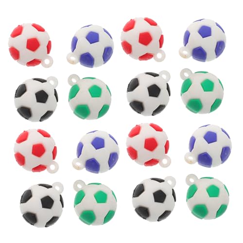 Mikikit 16 Stück Fußball-anhänger Mini-fußbälle Als Gastgeschenke Fußball-geburtstagsgeschenke Süße Charms Für Die Schmuckherstellung Fußballdekorationen Fußball Für Pvc-weichkleber von Mikikit