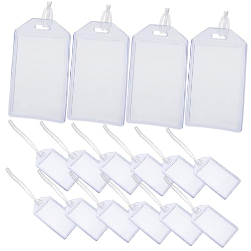 Mikikit 16 Stück Teiliges Transparentes Kartenhüllen mit Namensschildhalter und Lanyard Kratzfeste Ausweishüllen für Gepäckanhänger Ausweiskarten und Büroeinsatz Leicht Praktisch und von Mikikit