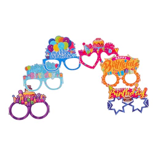 Mikikit 18 Stück Geburtstagsbrille lustige partybrillen Geburtstagsfeier Dekoration Gläser alles zum geburtstag brille farbig Partyzubehör für Geburtstage kreative Brillen Papier von Mikikit