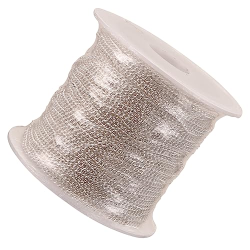 Mikikit 1Rolle Kupferkette DIY Schmuckherstellung Zubehör Silberfarbene Kette für Armbänder Robust Vielseitig Einfach zu Verwenden für Handwerk von Mikikit