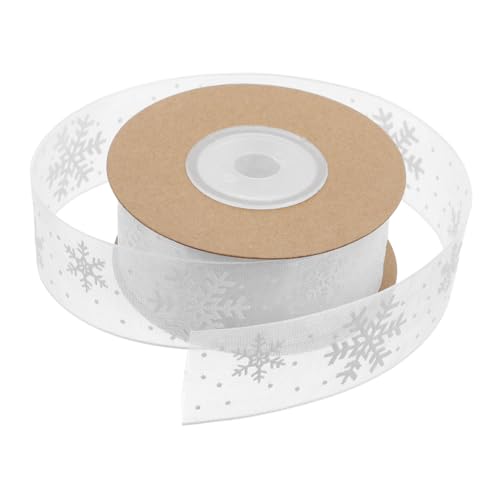 Mikikit 1Rolle Schneeflockenband für Weihnachten Dekoratives Geschenkband für DIY Bastelprojekte Vielseitig Einsetzbar für Haaraccessoires und Dekorationen von Mikikit