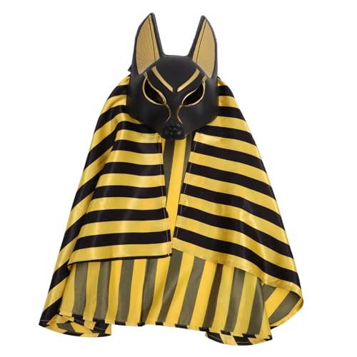 Mikikit 1Satz Anubis Maske mit Kopftuch Halloween Cosplay Maske Maske für Maskerade Party Karneval Festival und Langlebig Requisite für Kostüm Events von Mikikit
