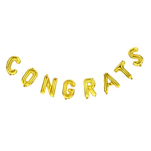 Mikikit 1Satz Graduation Ballon Dekoration Folienballon Mit Goldenen Congrats Party Layout Für Abschlussfeier Bänder Für Feierlichkeiten von Mikikit