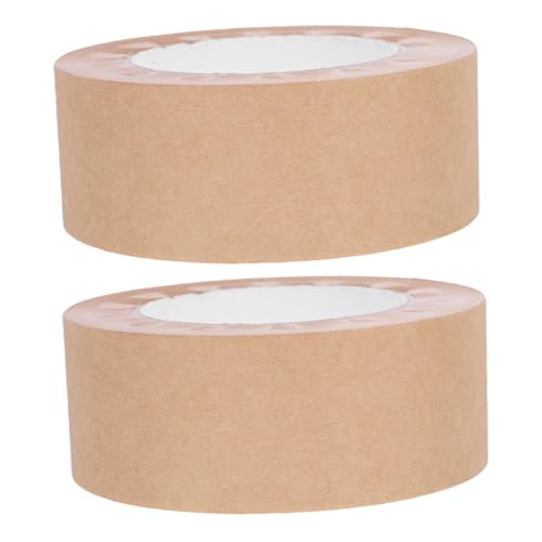 Mikikit 2 Rollen Aquarell-malband Papier Rahmenband Streifen Montage Zeichenband Wasseraktiviertes Bastelband Wasseraktiviertes Dichtungsband Sichern Sie Klebeband Malutensilien Hellbraun von Mikikit