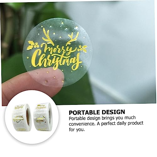 Mikikit 2 Rollen Bronzefarbene Klebeetiketten Weihnachten Geschenkaufkleber Selbstklebend Transparent Hot Stamping Design für Geschenkverpackung Partydekoration Festtagsfeiern Mikikit 2 Rollen Bronzefarbene Klebeetiketten Weihnachten Geschenkaufkleber Selbstklebend Transparent Hot Stamping Design für Geschenkverpackung Partydekoration Festtagsfeiern von Mikikit