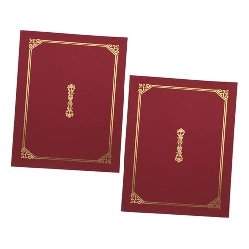Mikikit 2 STÜCK Urkundenhüllen mit Goldfolienrand Stabile Dokumentenmappe aus Papier Edle Zertifikathülle für Abschlusszeugnisse Auszeichnungen Schul und Firmenurkunden Feierliche von Mikikit
