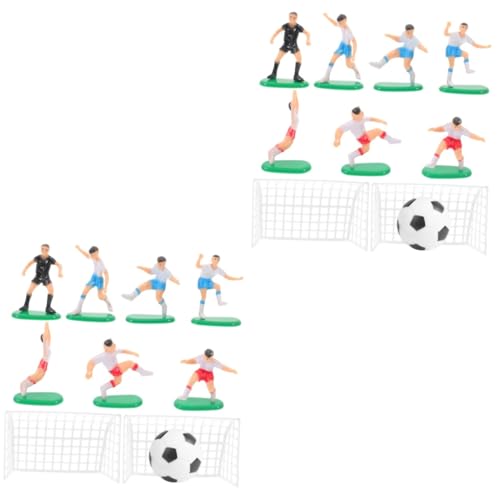 Mikikit 2 Sätze Fußball Kuchen Dekoration Sportball-Cupcake-Topper Cupcake-Dekorationen für Fußballspiele fußball tortendeko Soccer Kuchen Dekoration Miniatur-Fußball aus Kunststoff PVC von Mikikit