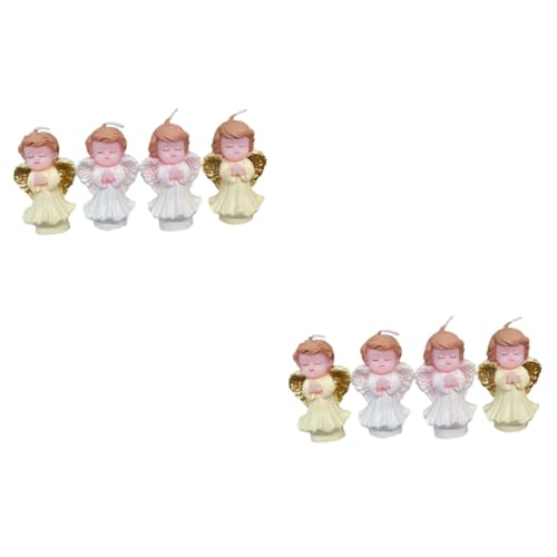 Mikikit 2 Sätze Kleine Engel Kerze Lustig Kuchen Duftkerzen Für Zu Hause Dekorationen Party Coole Kerzen Geformte Kerzen Dekorative Kerzen Engelskerze Paraffin 4 Stück * 2 von Mikikit