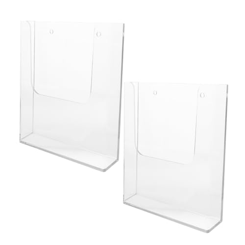Mikikit 2 Stück Ausstellungsstand Halter für Geschäftsbroschüren MAL MOTTED -Aktenhalter Magazin-Display Literaturhalter Aufbewahrung von Zeitungsständern Acryl Transparent von Mikikit