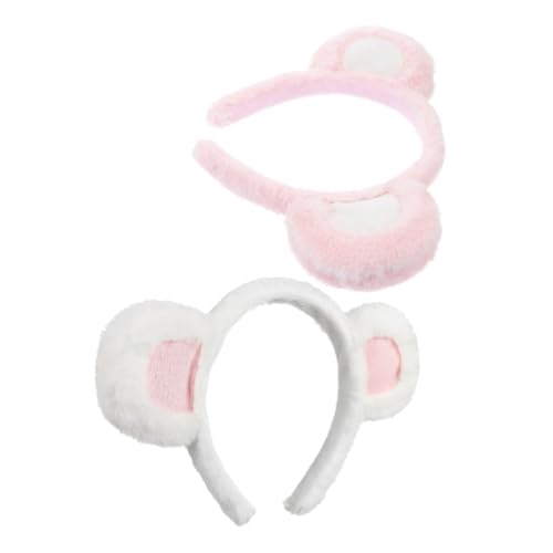 Mikikit 2 Stück Bärenohr Stirnband Stirnband Cosplay -accessoire Tragen Plüschohren Haarband Haarreif Zarter Bär Süße Tierstirnbänder Cartoon Bärenhaarhoop Bärenohr Haarband Stoff von Mikikit