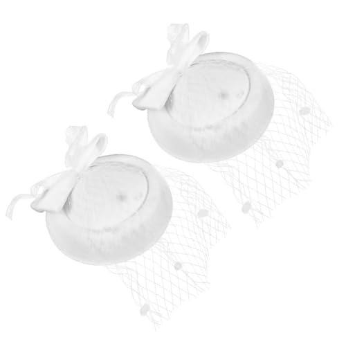 Mikikit 2 Stück Baserbühnenkopfschmuck Hochzeit Haarhut Neuheit-Fascinator-Hüte Damen eleganter Hut Dekorationshut Tea -Party -Faszinator frauen hochzeit hut Wolle Weiß Mikikit 2 Stück Baserbühnenkopfschmuck Hochzeit Haarhut Neuheit-Fascinator-Hüte Damen eleganter Hut Dekorationshut Tea -Party -Faszinator frauen hochzeit hut Wolle Weiß von Mikikit