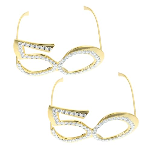 Mikikit 2 Stück Geburtstagsbrille Zahlenbrille Goldfarbene Partybrillen für Erwachsene Wiederverwendbare Kunststoff Foto Requisiten mit Glitzernden Details für Geburtstagspartys Mikikit 2 Stück Geburtstagsbrille Zahlenbrille Goldfarbene Partybrillen für Erwachsene Wiederverwendbare Kunststoff Foto Requisiten mit Glitzernden Details für Geburtstagspartys von Mikikit