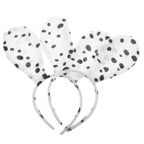 Mikikit 2 Stück Hundeohren Haarreif aus Weichem Stoff Gepunktetes Dalmatiner Design Stirnband für Damen Bequemes Cosplay Accessoire für Halloween Mottopartys Tierkostüme Mikikit 2 Stück Hundeohren Haarreif aus Weichem Stoff Gepunktetes Dalmatiner Design Stirnband für Damen Bequemes Cosplay Accessoire für Halloween Mottopartys Tierkostüme von Mikikit