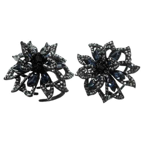 Mikikit 2 Stück Kristall-haarspangen, Kleine Strass-kieferklammern, Rutschfeste Blumen-klauenklammern, Dekorative Bling-haarspangen-zubehör Für Frauen Und Mädchen von Mikikit