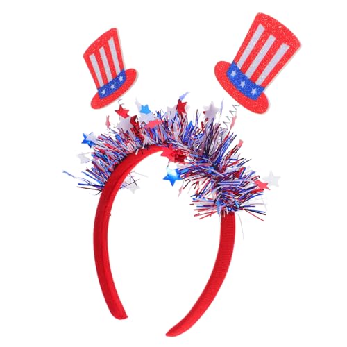 Mikikit 2 Stück Patriotisches Stirnbänder Unabhängigkeitstag Haarreifen für Frauen Komfortabel Robustes Material Vielseitig für Party Parade Outdoor Design für Altersgruppen von Mikikit
