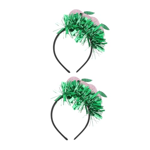 Mikikit 2 Stück Pfirsichfrucht -Kopfschmuck hawaiianischer Kopfbopper Lametta-Kopf-Bopper Pfirsichfarbene Kopfbedeckung hawaiianische Haaraccessoires Lametta-Kopfschmuck Stoff von Mikikit