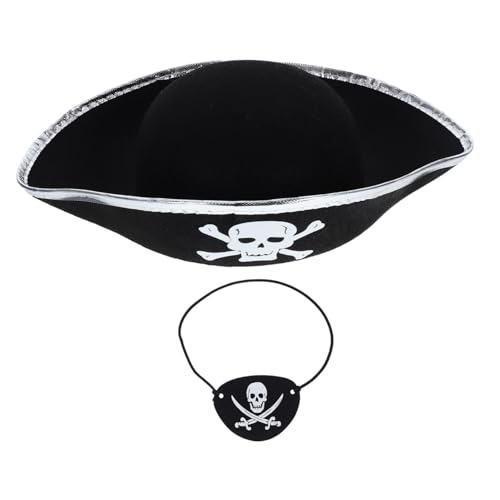Mikikit 2 Stück Piratenhut und Augenklappe Set für Einzigartiges Halloween Kostümzubehör Komfortabel und Langlebig für Piratenpartys Karneval und Maskerade Teiliges Set mit Silberner Mikikit 2 Stück Piratenhut und Augenklappe Set für Einzigartiges Halloween Kostümzubehör Komfortabel und Langlebig für Piratenpartys Karneval und Maskerade Teiliges Set mit Silberner von Mikikit