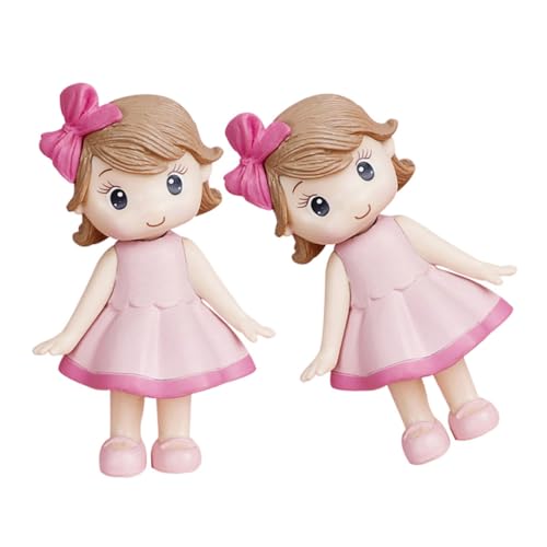 Mikikit 2 Stück Rosa Bow Girl Orament Deko Tortenaufsatz Für Mädchen Süße Mädchenfiguren Tortenaufleger Für Mädchen Kuchendeckel Mädchen Kuchenschmuck Tortenaufleger Für Polymer-ton von Mikikit