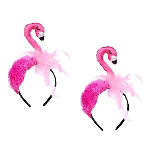 Mikikit 2 Stück Teiliges Flamingo Haarband Stirnband für Geburtstag Party Cosplay Kopfschmuck Süßes Dehnbares und Formstabiles Accessoire für Mottoparty und Fotoshooting von Mikikit