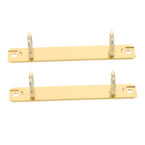 Mikikit 2 Stück Teiliges Metall Binderinge Abnehmbare Binderclips Ersatz Loose Leaf Binder Spines Vielseitig für Notizbücher Ordner und Lose Blattsammlung und Tragbar Goldfarben von Mikikit